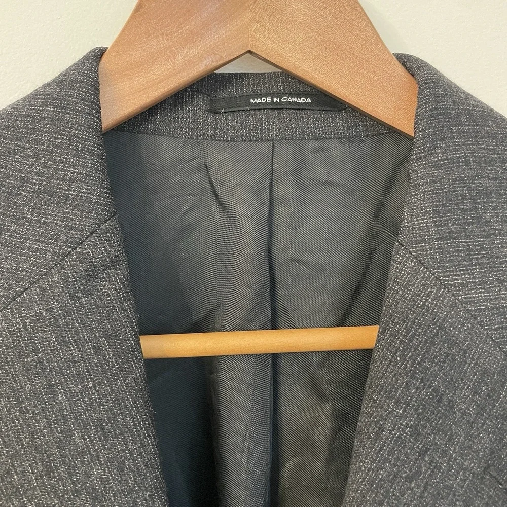 Brandini Pure Wool Blazer 41R Dark Gray Made in Canada Workwear Sport Coat